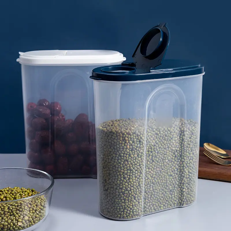 Contenitore per alimenti scatola di conservazione in plastica trasparente a secco organizzazione cucina scatola di immagazzinaggio a secco di cereali in plastica trasparente