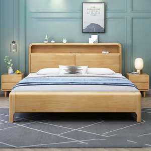 Appartement d'hôtel personnalisé meubles nordiques lit en bois massif lit king meubles de chambre à coucher de la reine. - Product Image 2