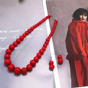 Collar de Perlas de Imitación Cryshimmer para Mujer, Cuentas de Perlas de Imitación, Cadena de Bambú, Juego de Aretes Plateados, Joyería de Fantasía - Product Image 3