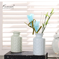 Diffuseur à Roseaux de Marque Personnalisable 30ml avec Bâtonnets de Fleurs, Flacon en Céramique, Parfum d'Ambiance, Huile Essentielle Naturelle pour Décoration Maison