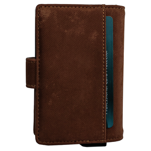 <b>RFID</b> <b>blocking</b> business card holder Automatic pop-up <b>wallet</b> unisex PU aluminium zipper <b>wallet</b> - Product Image 5