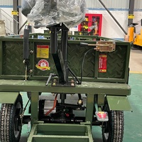 Chariot à plateforme motorisé à double vitesse avec boîte de vitesses, chariot électrique sur plateforme avec garde-corps pour le transport de marchandises industrielles OEM