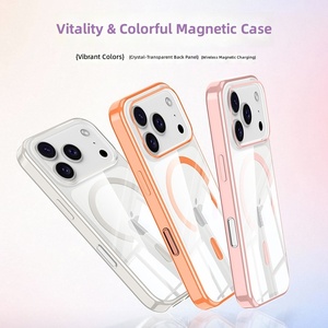 <span class=keywords><strong>Coque</strong></span> de protection intégrale magnétique Wlons compatible avec 17 Pro Max, haute transparence, pressée à chaud, couleur unie - Product Image 3