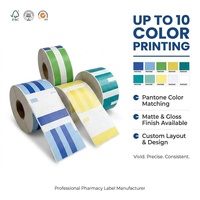 Étiquettes de pharmacie personnalisées OEM, papier adhésif thermique, imperméable, emballage de flacons de médicaments, étiquettes de prescription