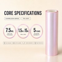 Film de protection de peinture (PPF) TPU rose brillant effet fleur, 7,5 mil, auto-réparant, résistant aux rayures et anti-jaunissement, vente en gros