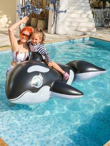Vente en gros de nouveaux anneaux gonflables en PVC de grande taille, style orca noir, accessoires de piscine, logo personnalisé - Product Image 3
