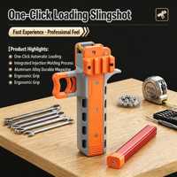 Slingshot semi-automatique à catapulte, 13 billes en acier, tir rapide avec chargeur en alliage d'aluminium, longue portée, tir en plein air, chasse