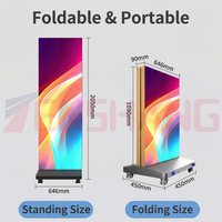 Pantalla LED Plegable con Batería para Carteles P1.53 P1.86 P2 P2.5 para Publicidad, Video Wall LED Recargable con Ruedas Universales