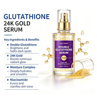 Sérum Visage Double Glutathion Or 24K Marque Blanche – Atténue les Taches Brunes, Éclaircissant, Essence Faciale pour Soin Quotidien de la Peau