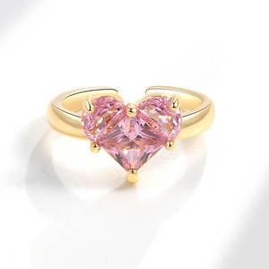 Bague Zircon rose amour à la mode pour femme élite luxe élégant et jolie fille ouverture Index bague de fiançailles de mariage bijoux - Product Image 3