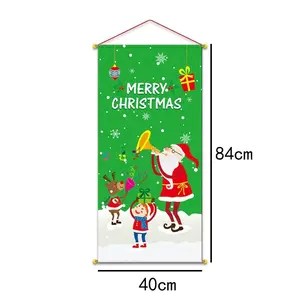 Aangepaste Promotionele Vrolijk Kerstfeest Opknoping Banner, Muur Scroll Banner