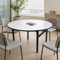 Table de banquet ronde pliable, table modulaire sectionnelle avec pieds en métal pour mariage, hôtel, événement, restauration