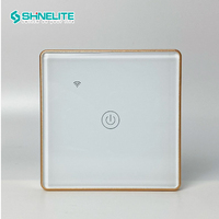 Shinelite 2 ans de garantie panneau en verre trempé à cadre doré interrupteur tactile avec fil neutre