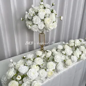 Artificial flower factory customized wholesale high-quality flower foam half ball white flower ball for wedding decoration