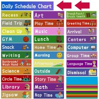 Nuevo Planificador Diario de Bolsillo en Papel (18x51 Pulgadas) para Horarios Escolares con Indicadores de Flechas