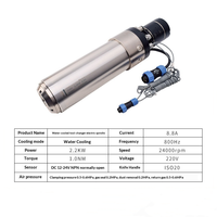 Mandrin électrique refroidi par eau ISO20 de 2,2 kW à changement d'outil automatique pour centre de gravure et d'usinage CNC, fabriqué en Chine