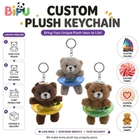 Porte-clés en peluche BIPU personnalisé en usine, mini-ours en peluche doux avec lunettes de natation, rembourré en coton PP