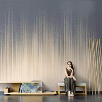 Papier peint 3D moderne de luxe à motifs linéaires pour hôtels, clubs haut de gamme KTV et murs de salles de cinéma