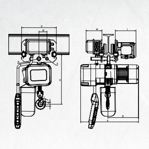 Katrol listrik 2 Ton sistem keamanan rem ganda, dan layanan diperpanjang tahan lama Tipe lari kerekan rantai listrik - Product Image 5
