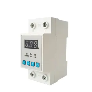 2P Factory Household Single Row Digital Display Overvoltage And Undervoltage Protector With Adjustable Lightning Protection