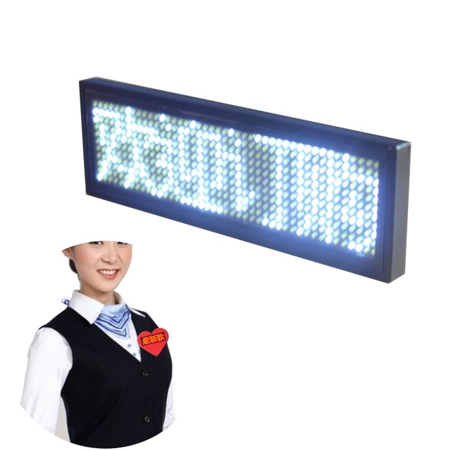 Customized LED Name Badge LED Light up Display Ticker Board Mini LED Name Plate APP Programmable Digital Price Tag