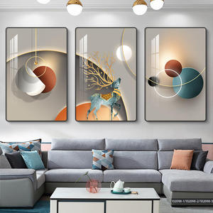 <span class=keywords><strong>Peinture</strong></span> décorative haut de gamme pour salon, art mural moderne et simple, tableau suspendu, motif élan, lot de 3, décoration intérieure - Product Image 3