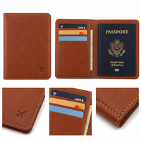 Portefeuille de voyage en cuir PU avec logo personnalisé, organiseur de documents de voyage, étui pour passeport
