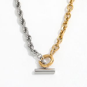 Collar de Acero Inoxidable con Diseño de <span class=keywords><strong>Trébol</strong></span> de Cinco Hojas Marrón, Elegante, de Grado Marino, Confiable y Oculto, con Gran Capacidad de Producción - Product Image 1