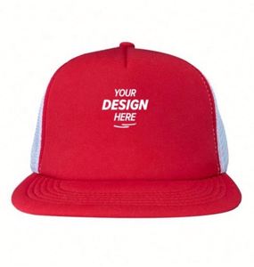 Casquette de camionneur 5 panneaux en mousse marron personnalisée avec broderie de logo à la mode en tissu maillé pour l'extérieur ou une utilisation décontractée - Product Image 1