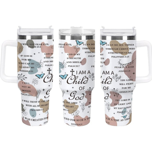 Tazza Personalizzata all'Ingrosso con Versetto Biblico 'Sono un Figlio di Dio' 40oz Regalo Cristiano - Product Image 1