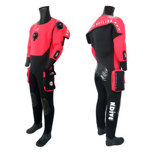उच्च गुणवत्ता वाले लाल पुरुषों नियोप्रोन वाटरप्रूफ ड्रिसूट स्कूबा डाइविंग सूट जूते के साथ सूखा सूट - Product Image 3