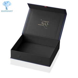 Custom Luxury Hot Stamping Logo Magnetic Close <b>Black</b> <b>Gift</b> Packaging <b>Box</b> - Product Image 1