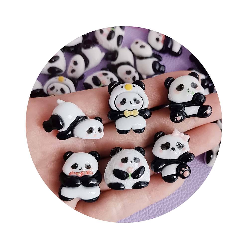 Wholesale 3D Resin Animal Bead Panda Flatback Stickers Handmade Crafts Jewelry Hair Accessories