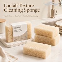 Lot de 2 éponges de cuisine poreuses en mousse de polyéther, style loofah, séchage rapide, réutilisables, pour la vaisselle et le nettoyage domestique