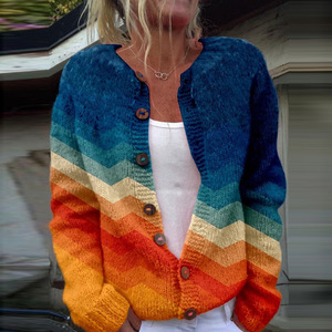 Nouveau Manteau Tricoté Décontracté à Boutons pour <span class=keywords><strong>Femme</strong></span>, Motif Floral Imprimé Numérique 3D, Style Cardigan, Faux <span class=keywords><strong>Pull</strong></span>, Collection 2026, Commerce International <span class=keywords><strong>AliExpress</strong></span> - Product Image 4