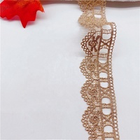 Dentelle française dorée à motifs de papillons, accessoires de vêtement, broderie informatique, soluble dans l'eau, broderie d'amour, demi-dentelle pour mariage