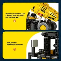 Reobrix 22025 Truk Tambang Model Mobil Teknik Kota, Teknologi RC Perakitan Mobil, Set Blok Bangunan DIY untuk Anak-anak