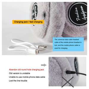 Tenere al caldo senza fili cuffie Bt con microfono freddo in autunno e in inverno protezione per le orecchie di musica peluche cuffie cuffie - Product Image 4