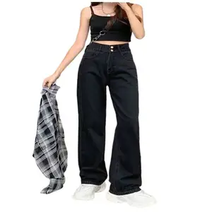3.5ドルDZL043ミックスの種類のすべての黒色のジーンズ素材女性の高層ジーンズ用