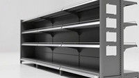 Étagères de présentation double face robustes pour la vente au détail, rayonnages multifonctionnels pour supermarchés, en acier durable léger pour magasins