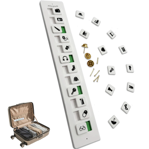 Lista de Recuerdos para el Embalaje de Viaje, 24 Deslizadores Ajustables, Herramienta de Recordatorio Portátil para Equipaje de Avión, Resistente al Agua y Duradera - Product Image 1