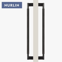 Poignée de porte en laiton massif Nurlin, double face, à rainures croisées, pour réfrigérateur, appareil électroménager, placard, porte en bois, porte en verre
