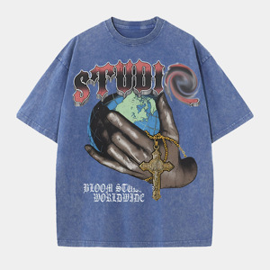 Armazém Local nos EUA: Camiseta Gráfica Lavada Studio Worldwide em Várias Cores com <span class=keywords><strong>Design</strong></span> Personalizável - Product Image 5