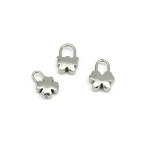 Colgante de candado de acero inoxidable en forma de corazón, accesorios de joyería DIY para pulseras y collares. - Product Image 2