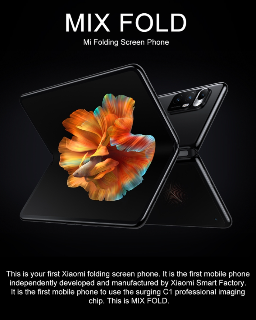 オリジナルXiaomiMi MIX FOLD 16GB 512GB 8.01インチ6.52インチ