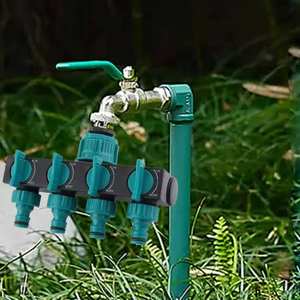 Conector de agua para jardín, válvula desviadora ABS de una entrada y cuatro salidas para riego con manguera a granel, fácil instalación, presión de 16 bar - Product Image 3