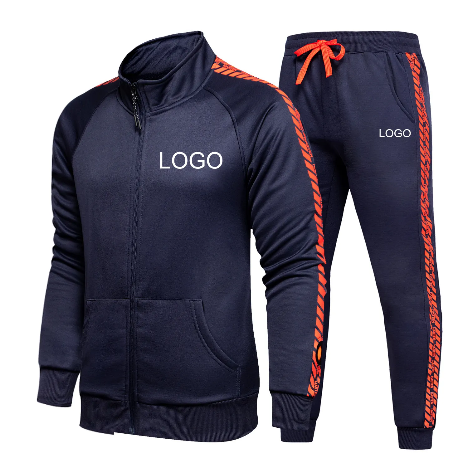 Spring and autumn new sportswear football gym training wear men two-piece set womans arena training loose casual zipper jacket