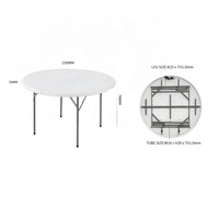 Mesa Redonda Plegable de Alta Resistencia de 4 pies para Banquetes - Muebles de Hotel con Diseño Moderno y Ecológico para Hoteles, Restaurantes, Bodas y Uso en Exteriores