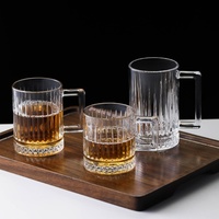 Grande tasse à thé épaisse de style luxe léger, résistante à la chaleur, avec poignée, pour la bière, le lait et le petit-déjeuner