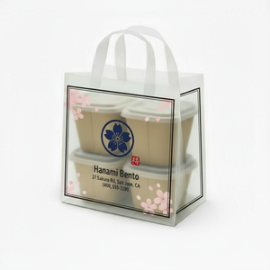 Sac à provisions en plastique givré avec poignée pour emballage Recyclable Logo Poly Recycle Carry Food Transporteur de marque personnalisé personnalisé - Product Image 1